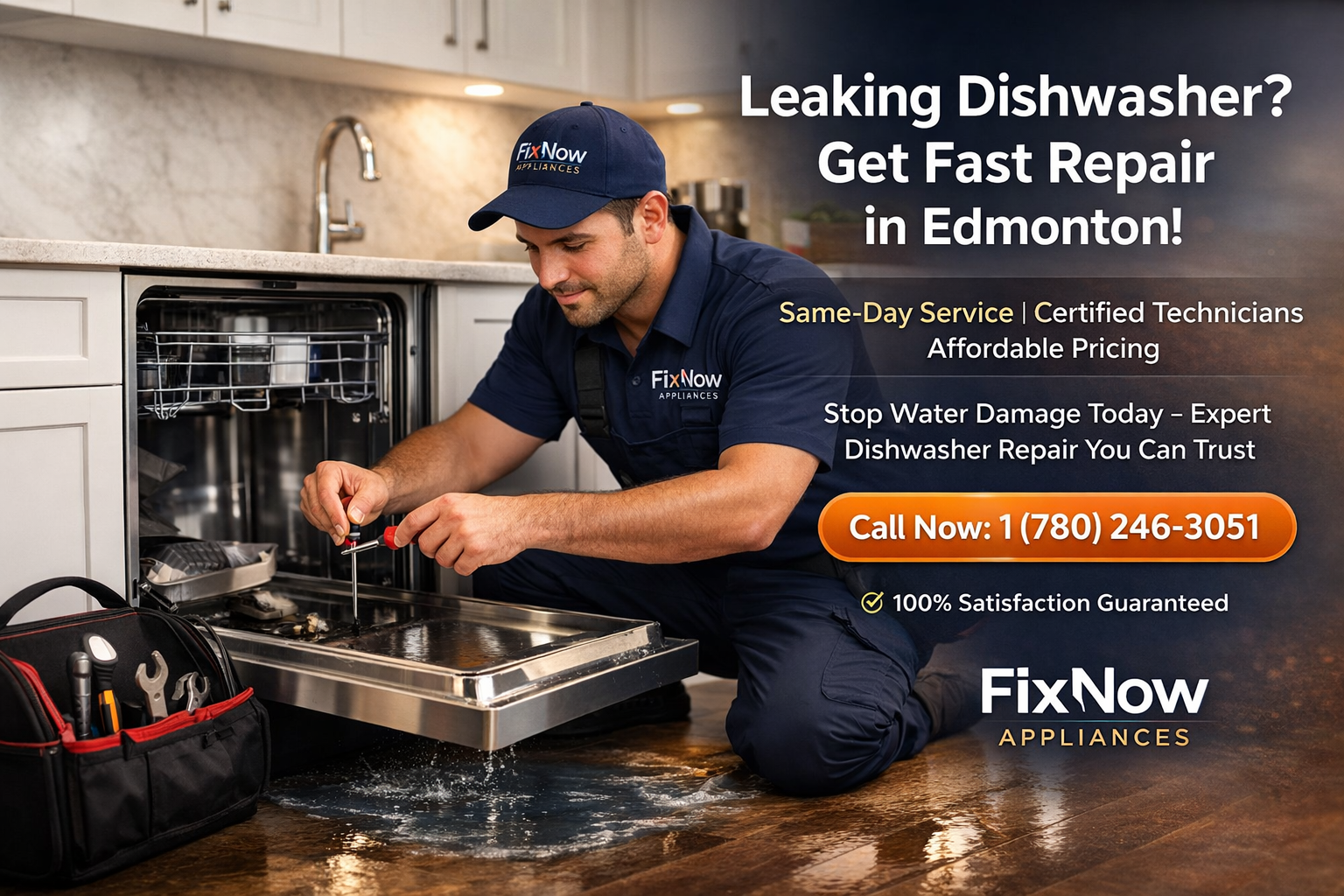 Leaking Dishwasher? Fast Repair Services in Edmonton | FixNow Appliances